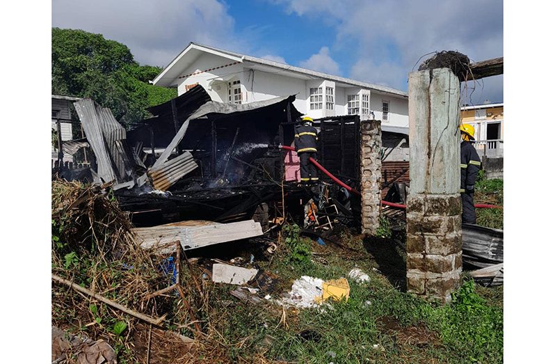 The fire was caused by faulty electrical wiring (Guyana Fire Service photos)