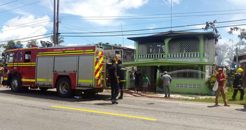 Firefighters at the scene