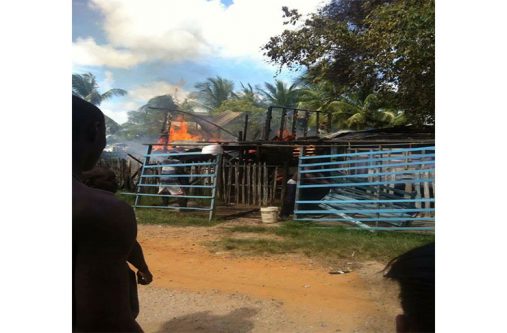 Fire completely destroyed the wooden structure.
