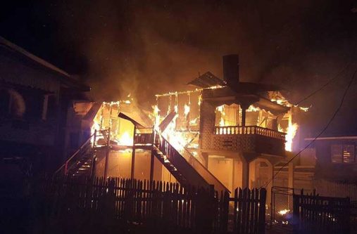 Rudolph Ross perished in the fire, which ripped through his home early this morning [Nafeeza Yahya photo]