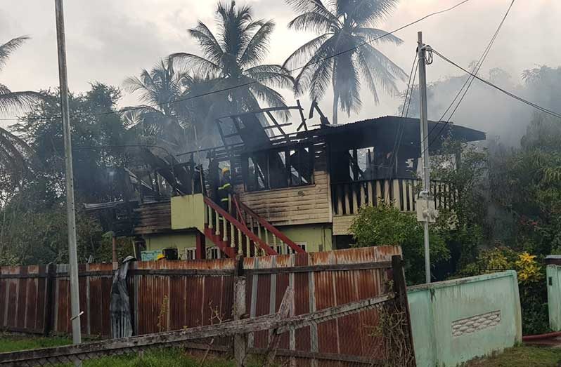 The remains of the North Melanie, East Coast Demerara house that was gutted by fire