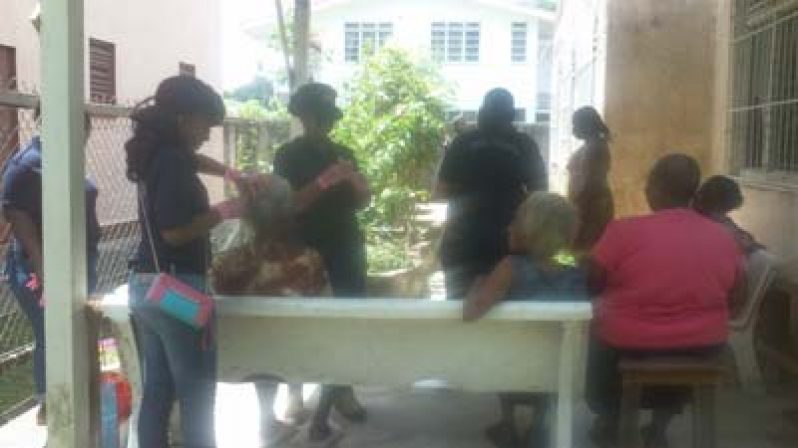 GFS officers grooming the elderly at the Gentle Women’s Home on Sunday