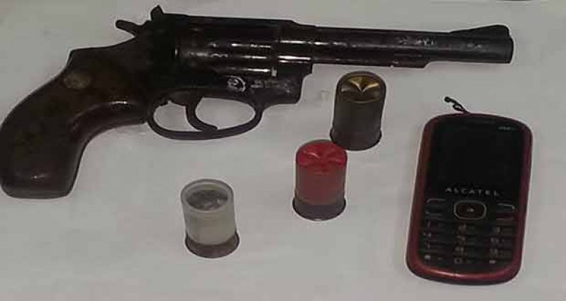 The firearm, cartridges and cell-phone which were discovered yesterday