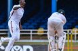 Jason Holder's first ball castled Aiden Markram•(AFP/Getty Images)