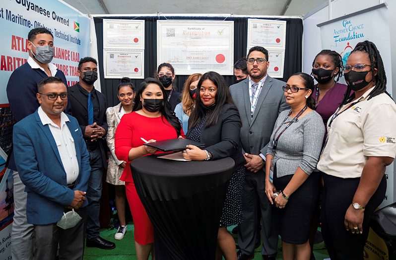 First Lady Arya Ali and Directors of AA Maritime & Offshore Training Institute in the company of other stakeholders including the Centre for Local Business Development and Lloyd’s Register after the signing of the agreement