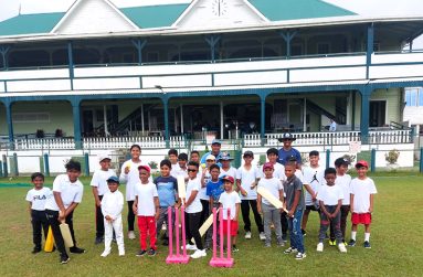 Participants of the KFC Mini Zingers camp after the first session on Saturday