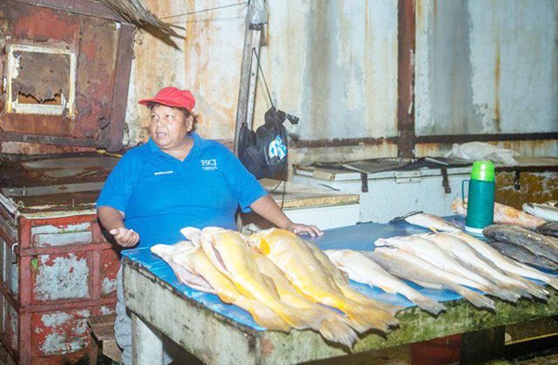 A vendor at the Meadow Bank Wharf, Kunti Bisnauth