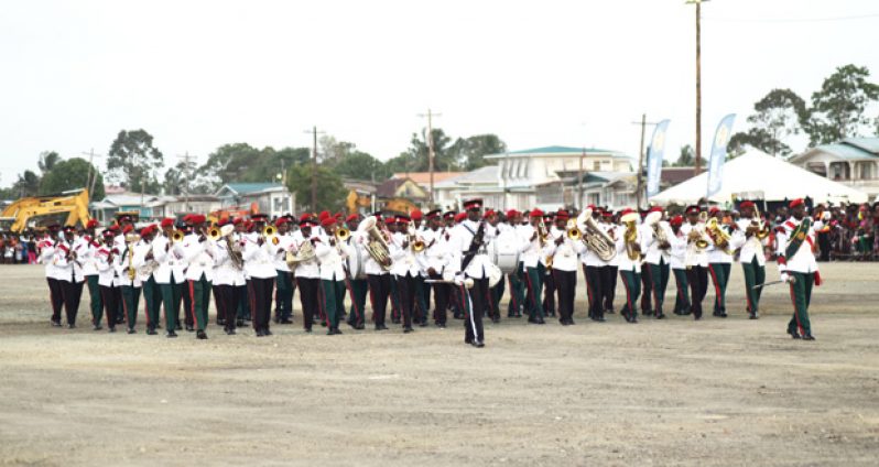 A section of the marching band during the procession