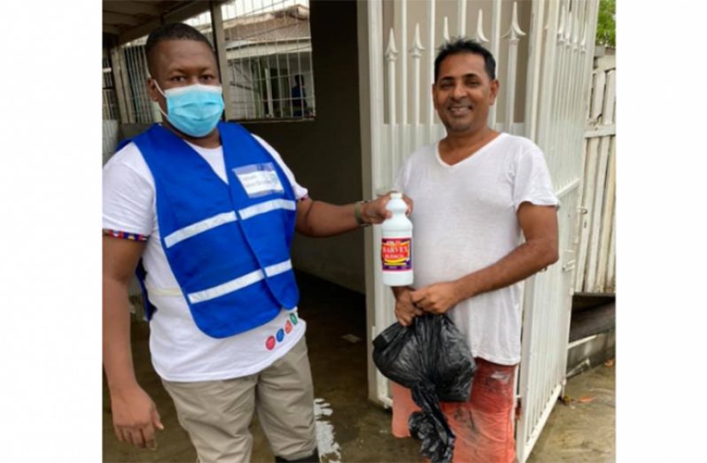 The CDC distributed cleaning and sanitising agents to affected households (CDC photo)