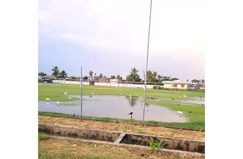 Large areas of water on the ground yesterday