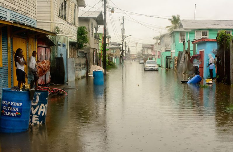 The scene at James Street, Albouystown, on Tuesday