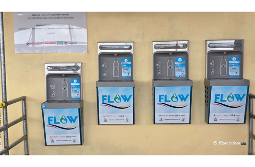 The Flow water project at Line Path Secondary School for students to access clean water