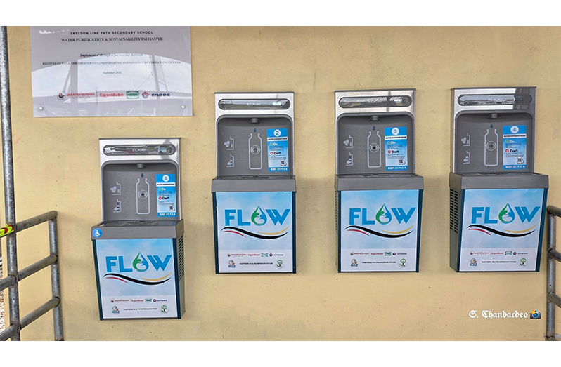 The Flow water project at Line Path Secondary School for students to access clean water