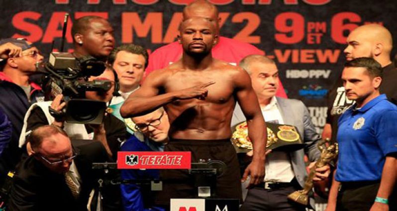 Floyd Mayweather Jr. fist-pumps