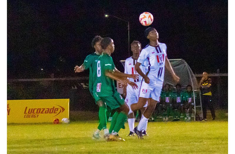 Action at the Ministry of Education Ground between St. Bendict Collage of Trinidad and Suriname’s VMO4 (Shaniece Bamfield photo)