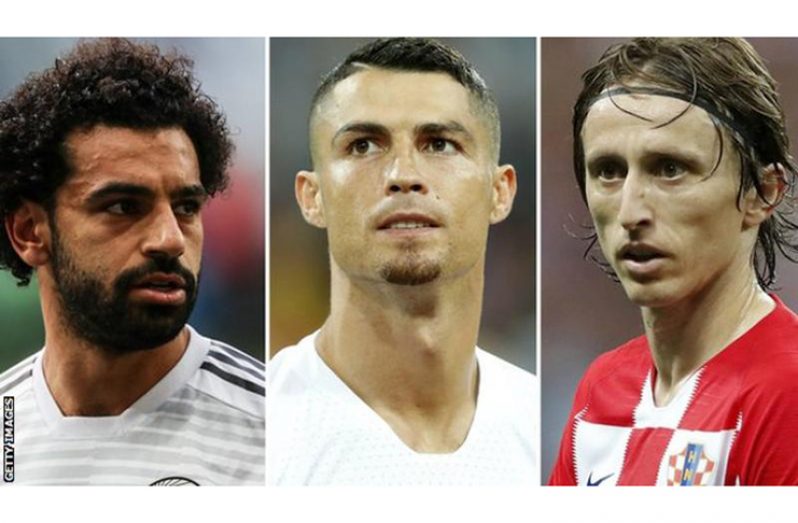 Cristiano Ronaldo, Luka Modric and Mohamed Salah are up for Best Fifa Men's Player award