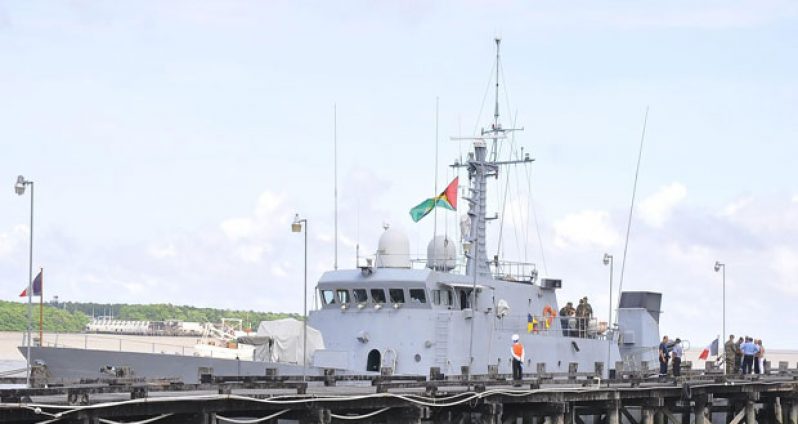 The French Patrol Vessel on arrival in port Georgetown on Saturday