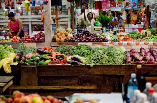 A typical day at the Skeldon market