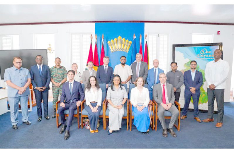 President Dr. Irfaan Ali on Friday welcomed French Senator Cédric Perrin, Chair of the Senate Committee on Foreign Affairs, Defence and Armed Forces, and French Ambassador to Guyana Olivier Plançon at State House