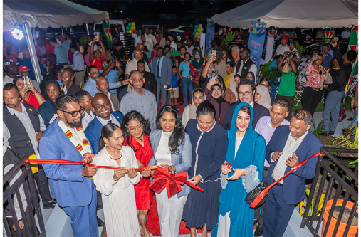 President Dr. Irfaan Ali and Her Excellency Reem bint Ebrahim Al Hashimy, UAE’s Minister of State for International Cooperation were joined by several officials
and stakeholders at the official commissioning of the Yas School of Inspiration (Delano Williams photo)