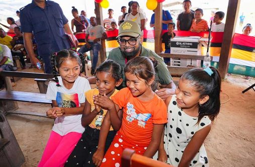 President, Dr Irfaan Ali on Wednesday told residents of Monkey Mountain in North Pakaraima that the government would continue to put measures in place to 
accelerate the growth and development of the community and surrounding areas (Jose Cheddie photo)