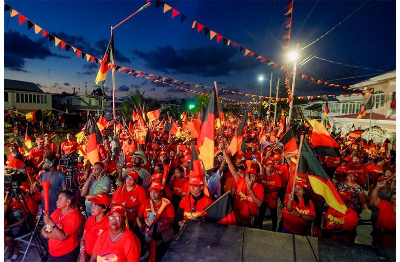 A large crowd of people attended the PPP/C public meeting at Windsor Forest, West Coast Demerara on Saturday evening, where Party General Secretary Dr. Bharrat Jagdeo spoke about the plans and vision of the next term in office