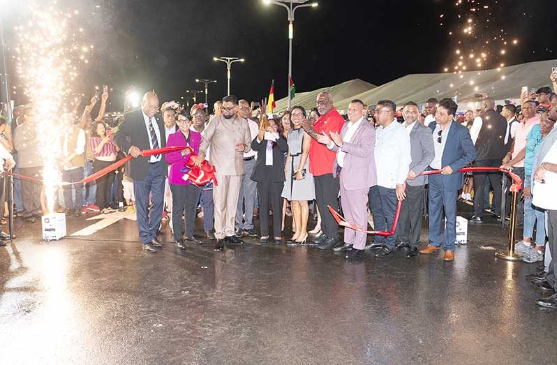 Creating an avenue for greater interlinks across the country, the new 
Schoonord to Crane four-lane highway in Region Three was on Thursday 
evening commissioned by President Dr. Irfaan Ali (Delano Williams photos)