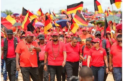 President, Dr Irfaan Ali; Prime Minister Brigadier (ret’d) Mark Phillips and other government ministers addressed thousands of residents of Region One on Saturday during a public meeting by the People’s Progressive Party Civic (PPP/C)