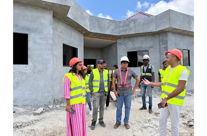 Minister of Education Sonia Parag at the construction site of Guyana’s first dedicated school for the deaf at Cummings Lodge