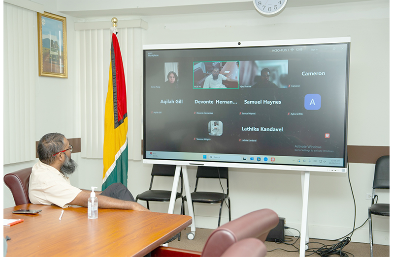 Front2 THE Hon. Sonia Parag, Minister of Education, on Thursday had a heartfelt conversation with the Guyanese students who are currently in Jamaica braving the devastating effects of Hurricane Melissa. Minister Parag, joined by Chief Education Officer Saddam Hussain, spoke to the students virtually, following their meeting with President Irfaan Ali and their continuous engagements with officials of the Ministry of Foreign Affairs and International Co-operation. The students confirmed that they are all safe, healthy, and appreciative of the government's support. They have since received a quantity of care packages and will soon benefit from additional assistance including the creation a WhatsApp group and additional aid (Photo: MoE/Facebook)