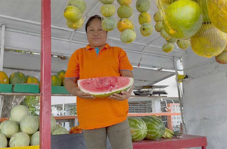 Kalindi Lorde enjoys selling fruits along the Ogle main road and would many times introduce customers to new fruits and give tourists a ‘taste of Guyana’