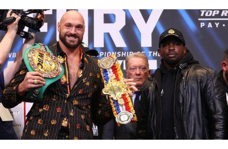 WBC and Ring Magazine champion Fury (left) is undefeated in 32 bouts, while Whyte (right) has lost twice in a 30-fight career.