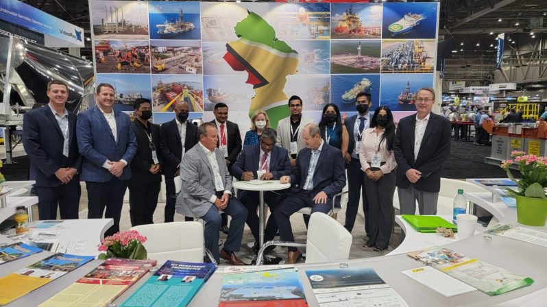 Representatives of partnering companies sign the Memorandum of Understanding (MoU) in the presence of senior government officials and other stakeholders, at the Offshore Technology Conference in Houston, Texas