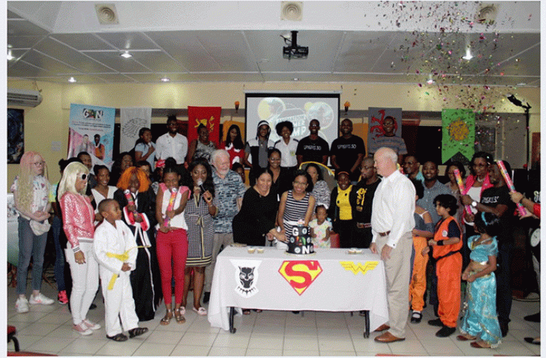Dozens of persons, some dressed as their favourite animation characters, joined with the Guyana Animation Network (GAN) on Friday to celebrate the launch of this year’s Animation Summer Camp [Vishani Ragobeer photos]