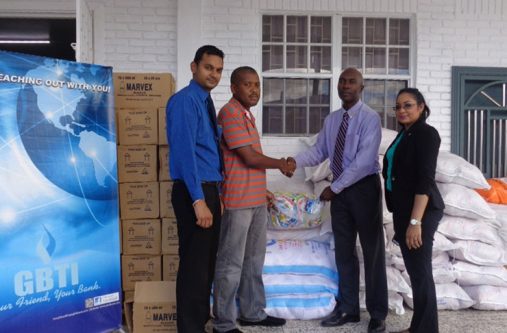 (L to R)Senior Manager GBTI, Finance, Shawn Gurcharran; Administrative Officer for the Civil Defence Commission (CDC), Marvin Chichester; Senior Manager GBTI, Administration, Sean Noel and Public Relations and Marketing Manager GBTI, Pamela Binda.