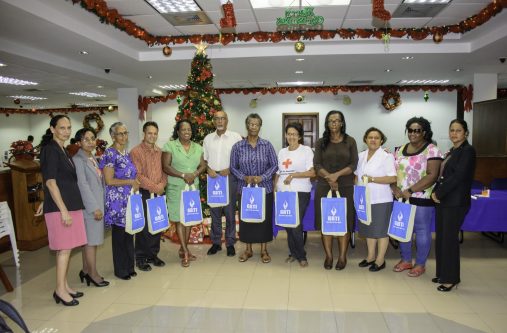 GBTI staff members join representatives of NGOs who received donations Wednesday