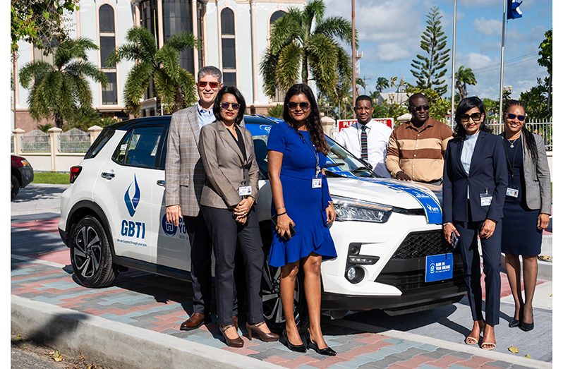 GBTI CEO James Foster, BDU Manager Rawattie Mohandeo and other team members at the launch of the GBTI's Dream Big Housing Promotion