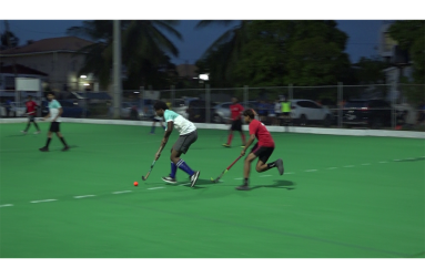 GCC and Old Fort teams in battle at the “Skip” Roberts youth development complex in South Ruimveldt Gardens