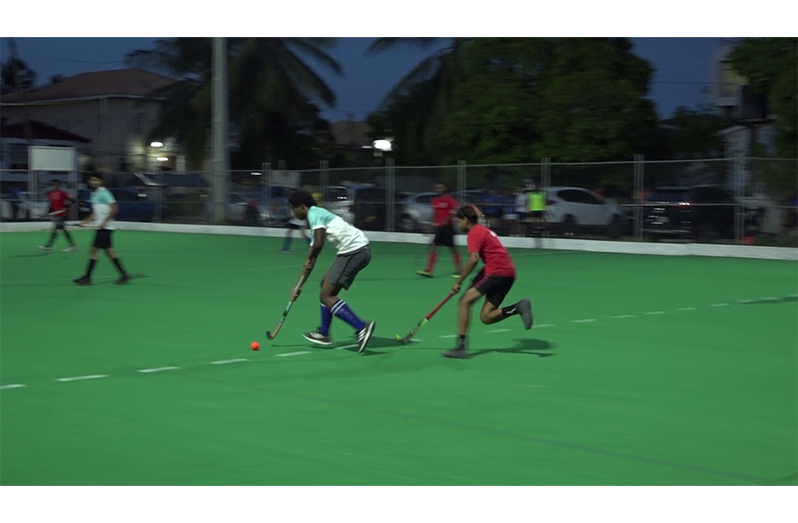 GCC and Old Fort teams in battle at the “Skip” Roberts youth development complex in South Ruimveldt Gardens