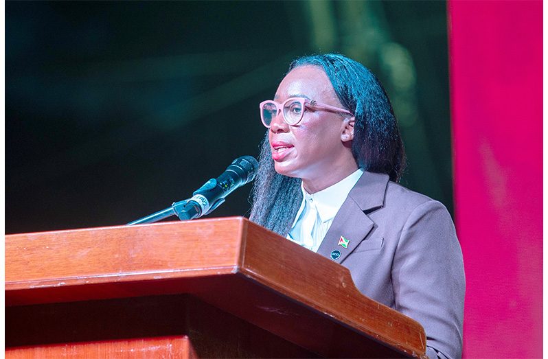 : Speaking at the launch of Guyana International Building Expo 2025, President of the Georgetown Chamber of Commerce and Industry (GCCI) Kathy Smith highlighted that investments in infrastructure were not only improving travel but are also creating major opportunities for businesses (Delano Williams photo)