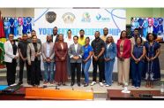 Minister of Tourism, Industry and Commerce, Susan Rodrigues (centre), flanked by President of the GCCI Kathy Smith and other key officials at the first Youth Entrepreneurship Conference by the GCCI