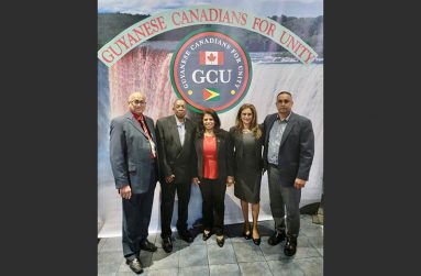 Members of the GCU executive from left are Fawzi Wahab, Terrance Charles, Janet Naidu, Nadira Somwaru and Jito Narine.