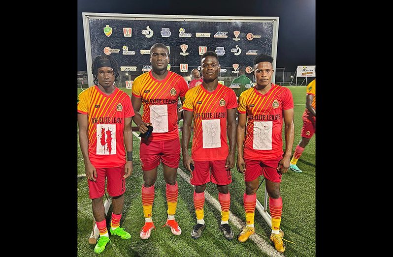 GDF FC Goal Scorers (from left) Kelsey Benjamin, Colin Nelson, Obumchi Benjamin and Delroy Fraser