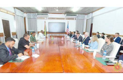 The GDF on Friday welcomed a United States Staff Delegation led by Counsel at the Senate Armed Services Committee Ms. Meredith Werner, for a series of engagements aimed at reinforcing the strong defence partnership between Guyana and the United States