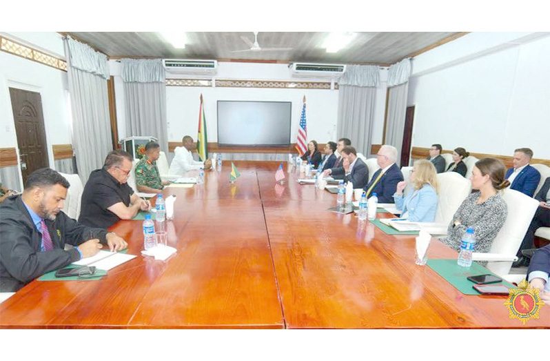 The GDF on Friday welcomed a United States Staff Delegation led by Counsel at the Senate Armed Services Committee Ms. Meredith Werner, for a series of engagements aimed at reinforcing the strong defence partnership between Guyana and the United States
