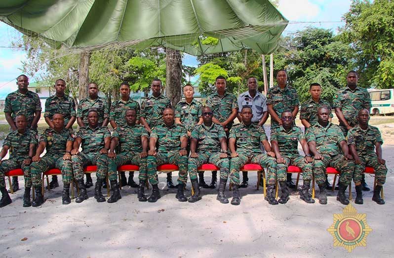 GDF and one GPF member completed a 14-week course recently at the Colonel Robert Mitchell Jungle and Amphibious Training School (CRMJATS)