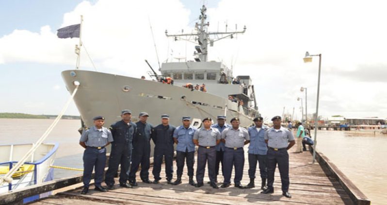 Members of the GDF Coast Guard who participated in a naval exercise spearheaded by their Brazilian counterpart termed ‘Exercise Caribex’