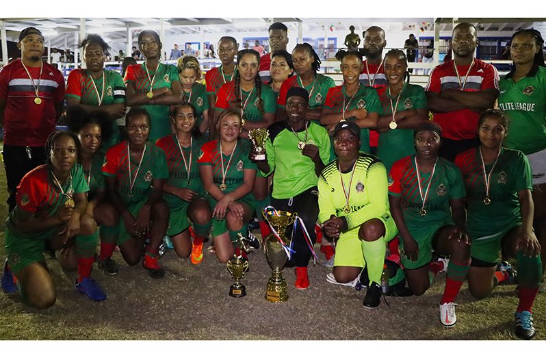 GDF FC  celebrate being champions of the MVP Sports women football league