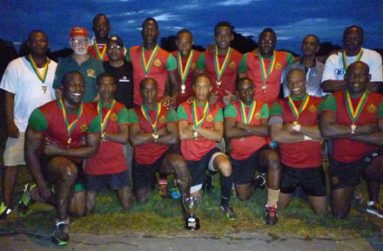 CHAMPS AGAIN! The GDF team after winning the Yamaha Caribs Anniversary title last Sunday.
