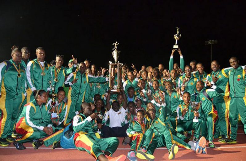The GDF team show off their hardware as they celebrate their Joint Services win last year.